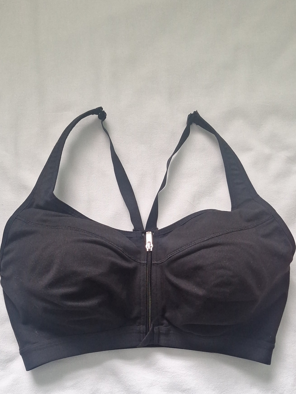 VSX Black Front-Zip High-Support Sports Bra 36D